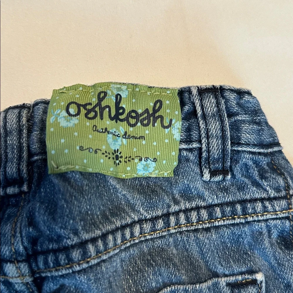 OshKosh B'gosh Blue Denim Kids Jeans with Floral Embroidery